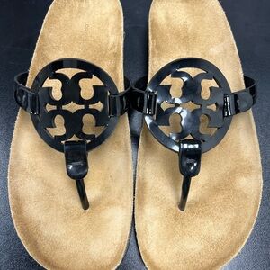 Tory Burch Black and Tan Sandals
